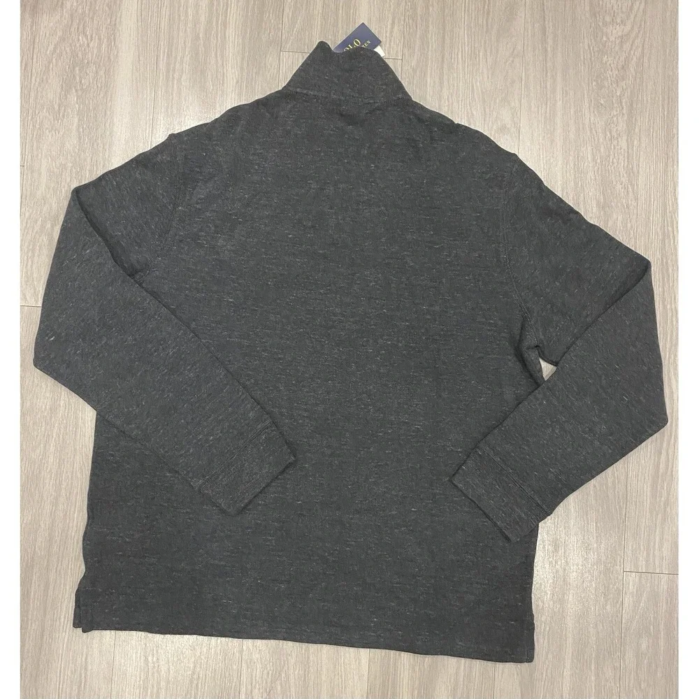 Polo Ralph Lauren Mens XXL Cotton Black 2XL 1/4 Zip Long Sleeve Sweater NWT $98